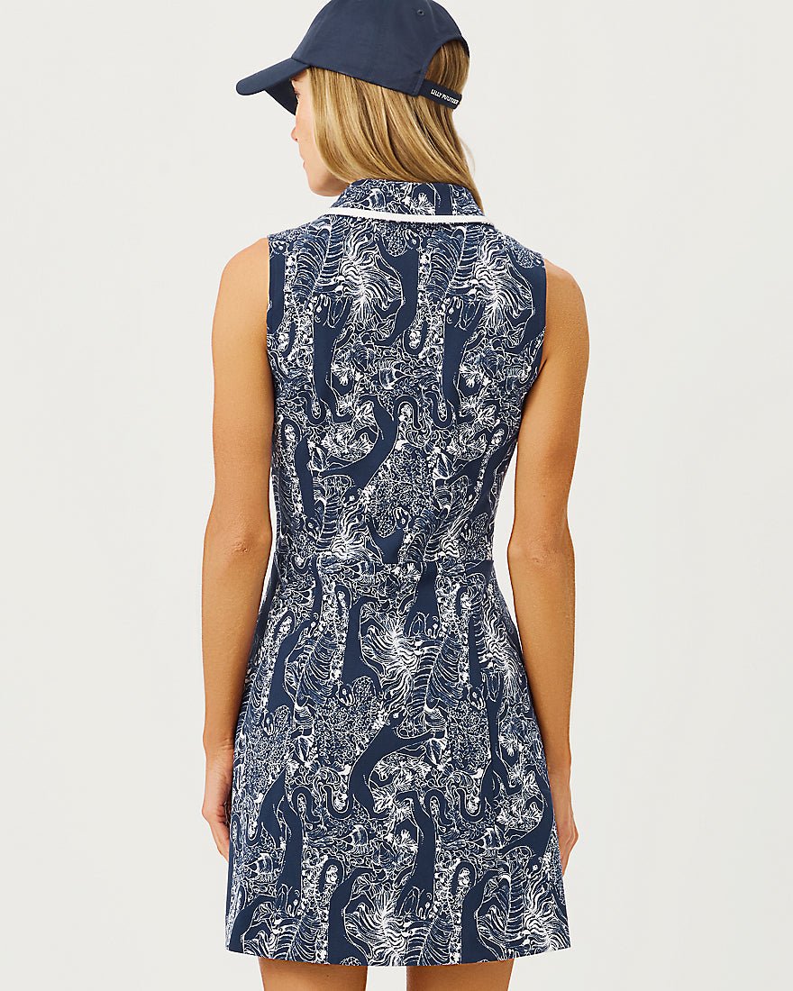 Lilly Pulitzer - Catarina Dress Upf 50 Plus - Low Tide Navy Lil Palm Prowl