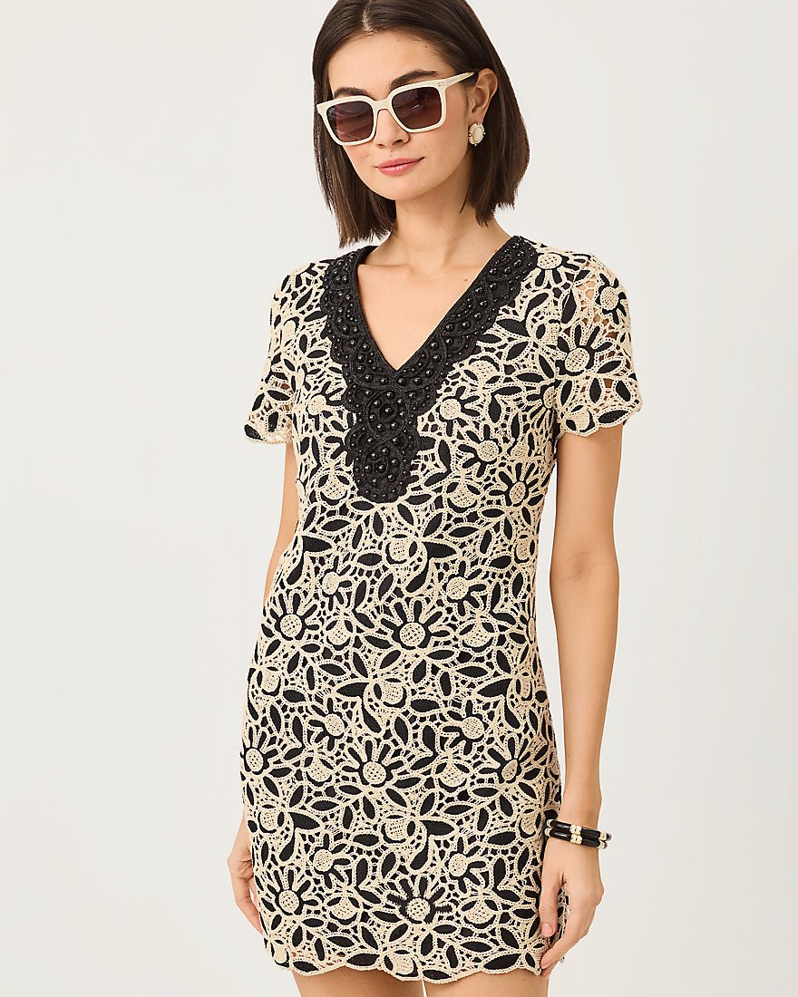 Lilly Pulitzer - Charla Dress - Coconut Blushing Blooms Two Tone Crochet