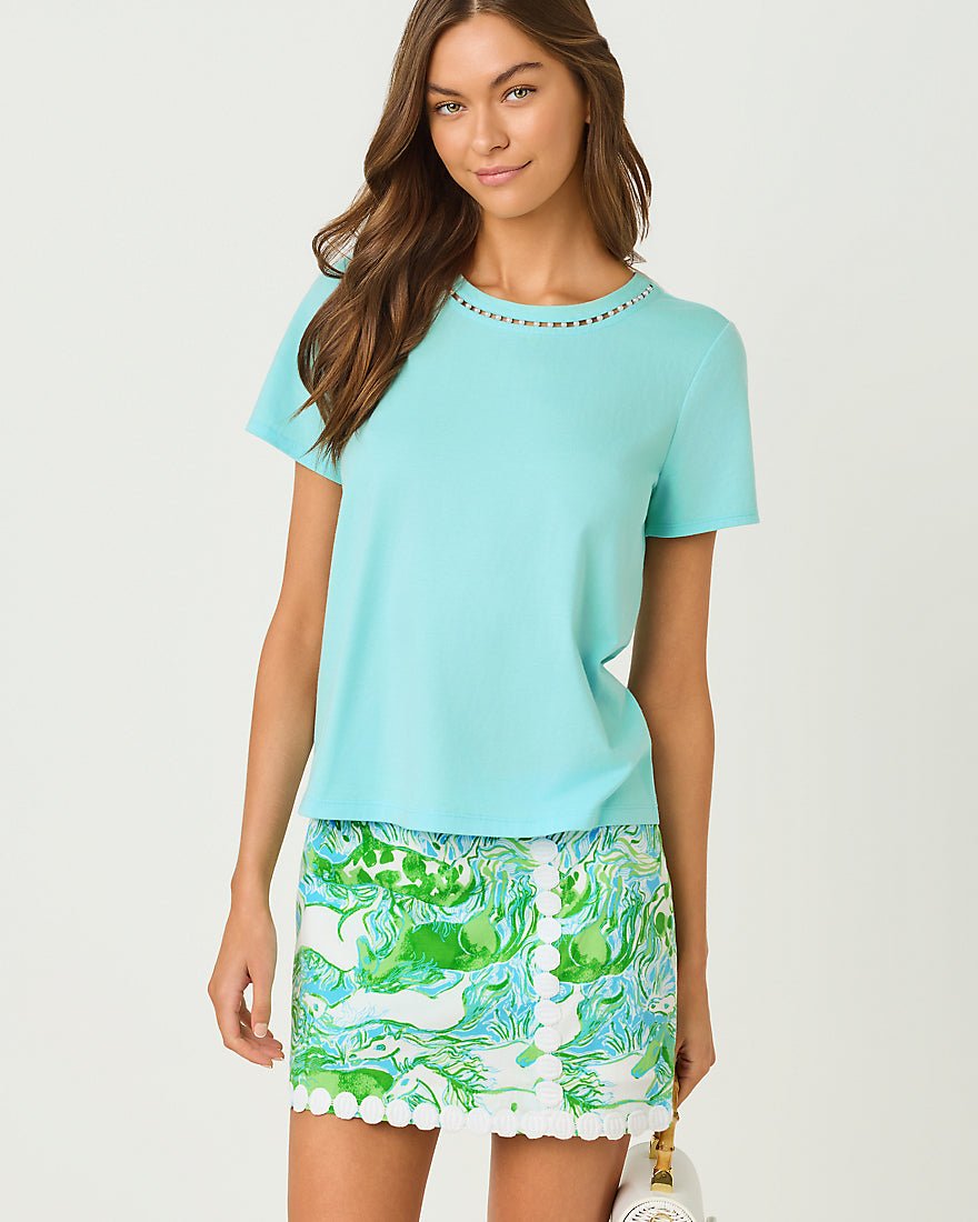 Lilly Pulitzer - Clairmont Pearl Knit Top - Day Dream Blue