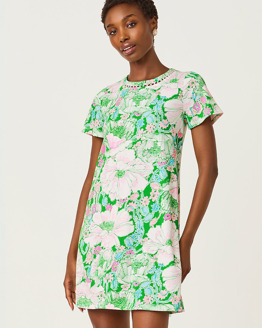 Lilly Pulitzer - Cody Short Sleeve Dress - Putting Green Poppyland