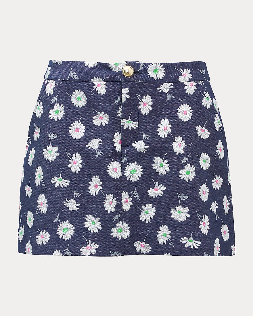 Lilly Pulitzer - Colette Mini Skort - Low Tide Navy Petal Toss Metallic Jacquard