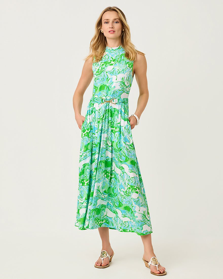 Lilly Pulitzer - Colman Midi Dress - Capri Blue Galloping Gals