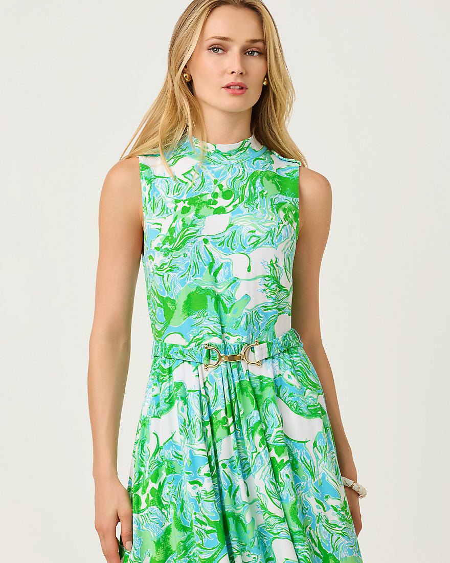 Lilly Pulitzer - Colman Midi Dress - Capri Blue Galloping Gals