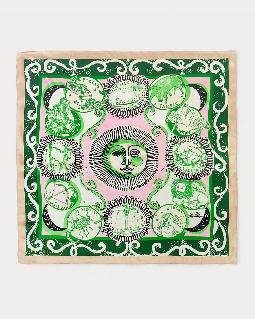 Lilly Pulitzer - Colony Silk Scarf - Conch Shell Pink Written In The Stars