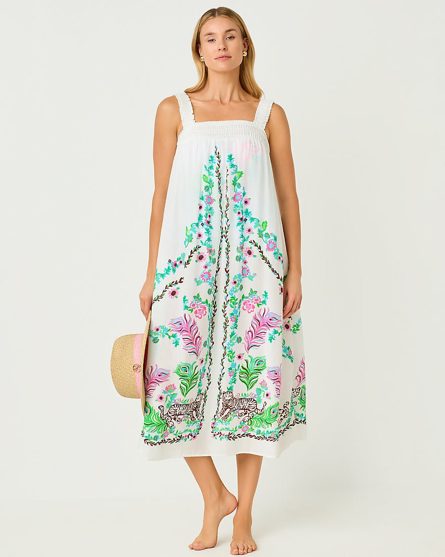Lilly Pulitzer - Colwin Midi Coverup - Resort White Royal Zoo