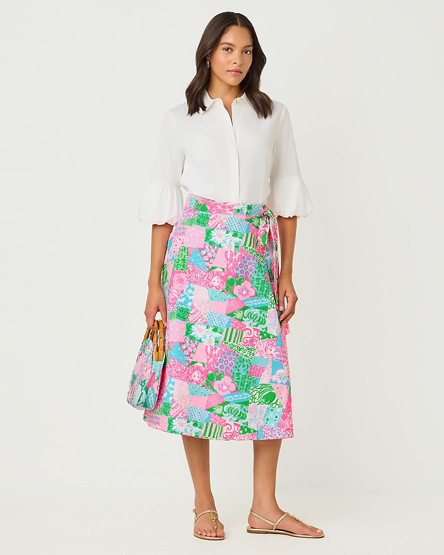 Lilly Pulitzer - Constance Reversible Midi Skirt - Multi Crazy Quilt