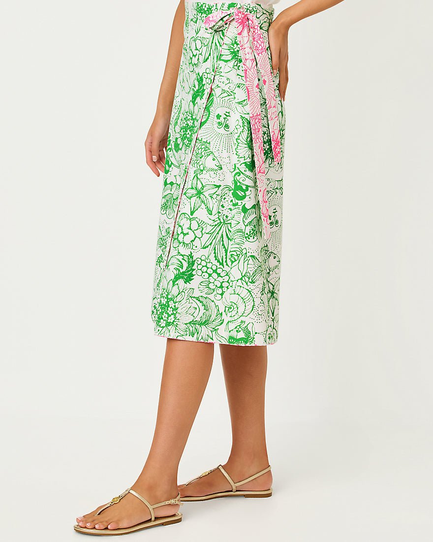 Lilly Pulitzer - Constance Reversible Midi Skirt - Putting Green Fleur De Lilly