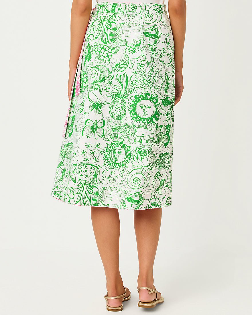 Lilly Pulitzer - Constance Reversible Midi Skirt - Putting Green Fleur De Lilly