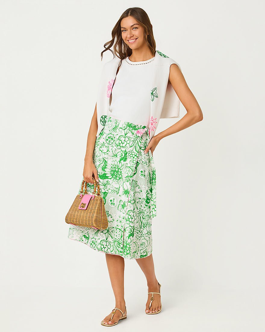 Lilly Pulitzer - Constance Reversible Midi Skirt - Putting Green Fleur De Lilly