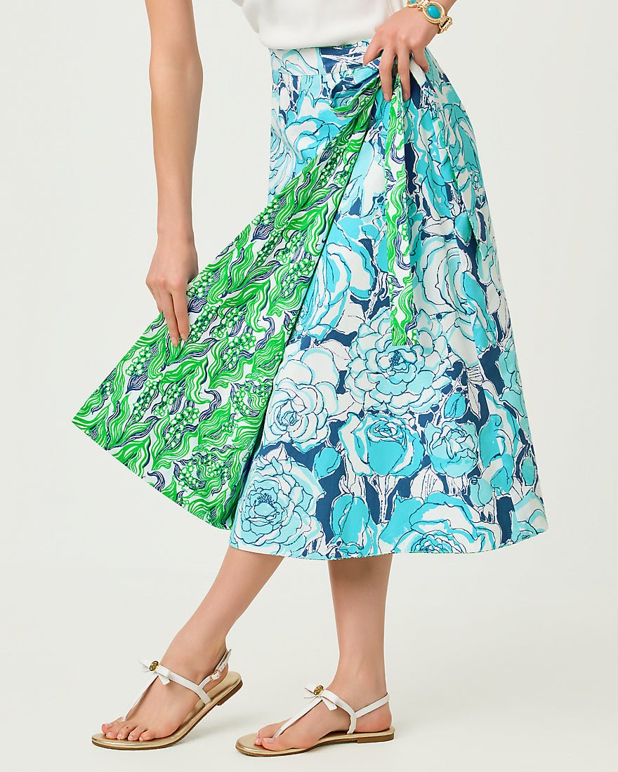 Lilly Pulitzer - Constance Reversible Midi Skirt - Putting Green Lilly Of The Valley