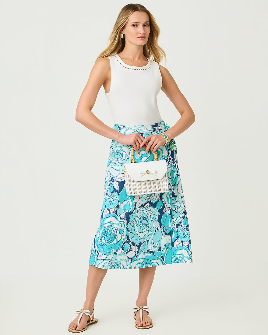 Lilly Pulitzer - Constance Reversible Midi Skirt - Putting Green Lilly Of The Valley