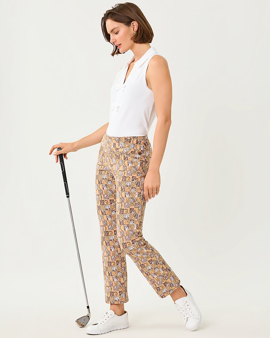 Lilly Pulitzer - Corso Kick Flare Pant Upf 50 Plus - Iced Latte Lil Cheetah Checks