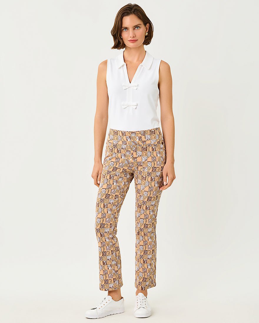 Lilly Pulitzer - Corso Kick Flare Pant Upf 50 Plus - Iced Latte Lil Cheetah Checks