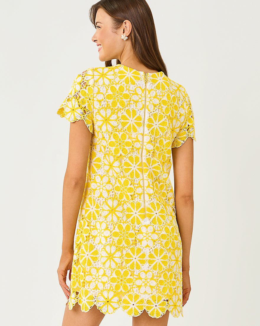 Lilly Pulitzer - Cortney Crochet Shift Dress - Mimosa Yellow Full Bloom