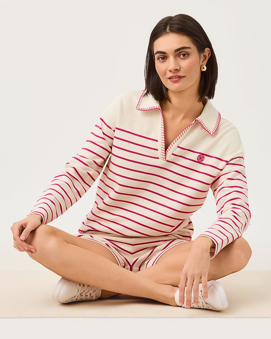 Lilly Pulitzer - Corvaya Pullover - Berry Bouquet Legacy Stripe
