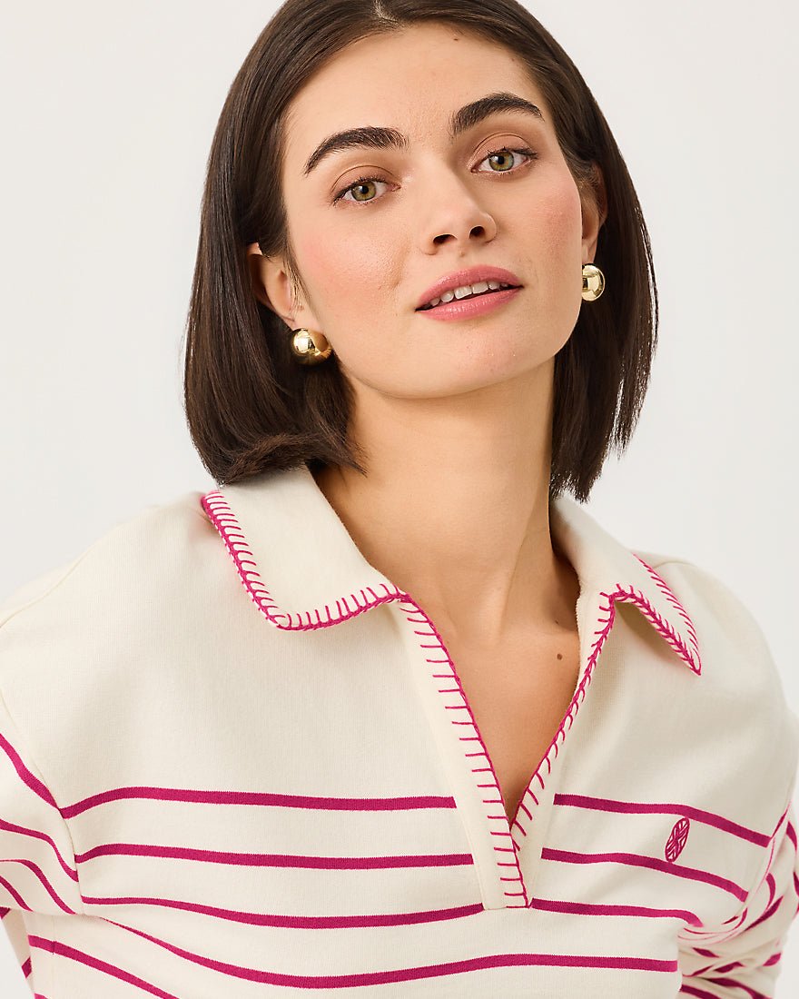 Lilly Pulitzer - Corvaya Pullover - Berry Bouquet Legacy Stripe