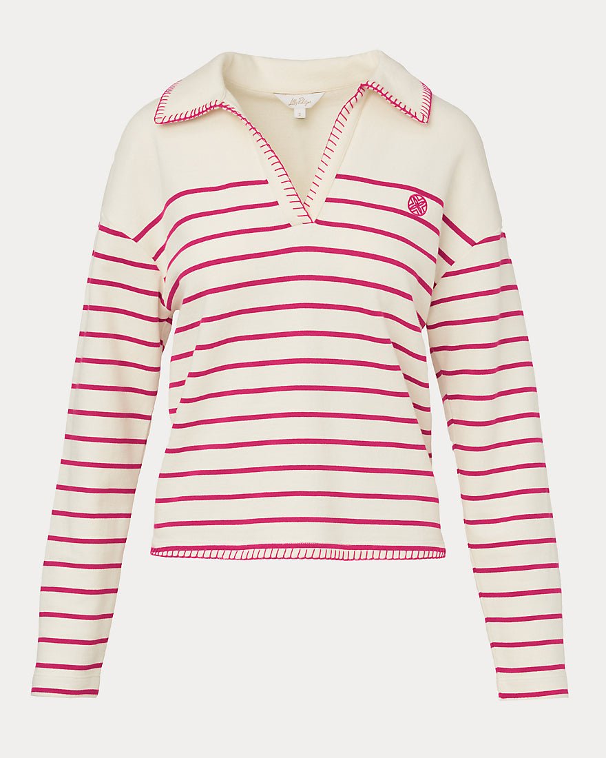 Lilly Pulitzer - Corvaya Pullover - Berry Bouquet Legacy Stripe