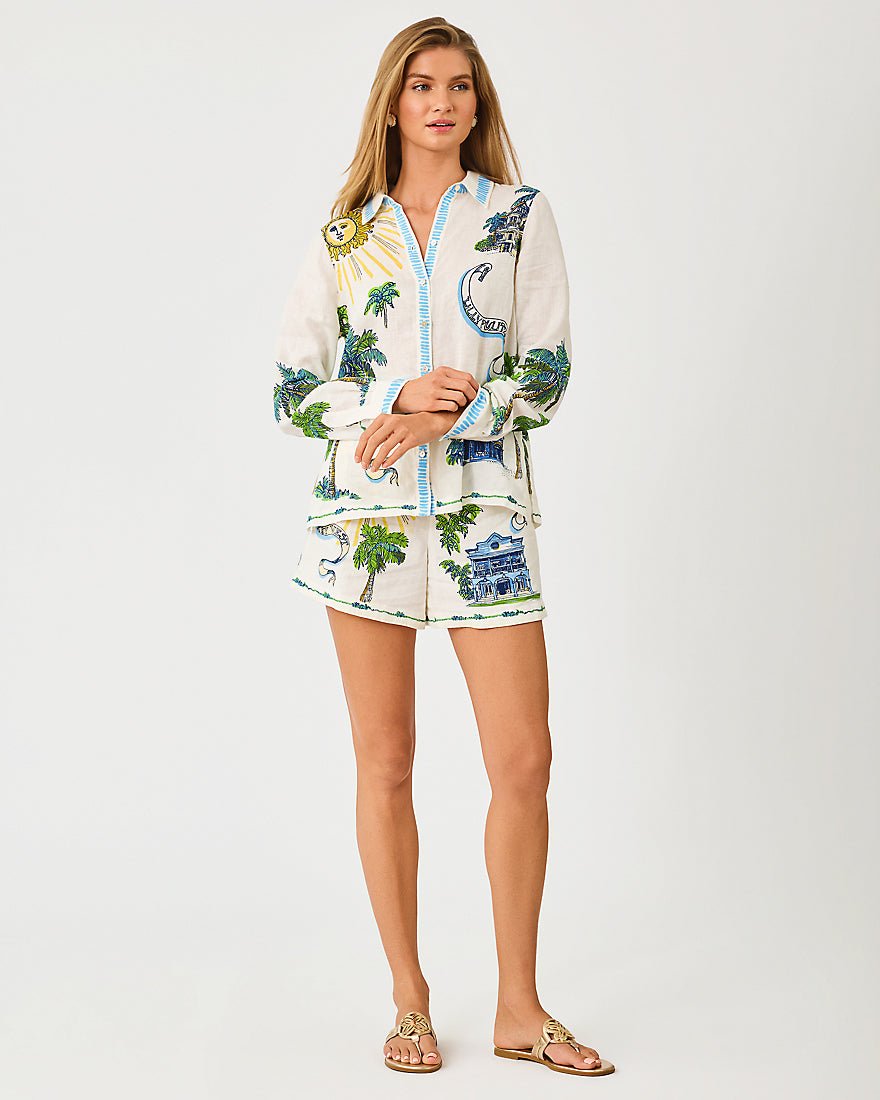 Lilly Pulitzer - Croix Linen Short - Coconut Key West Toile