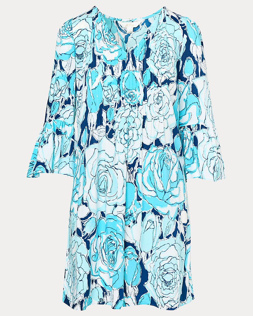 Lilly Pulitzer - Danika Three Quarter Sleeve Tunic Dress - Capri Blue Rosanna