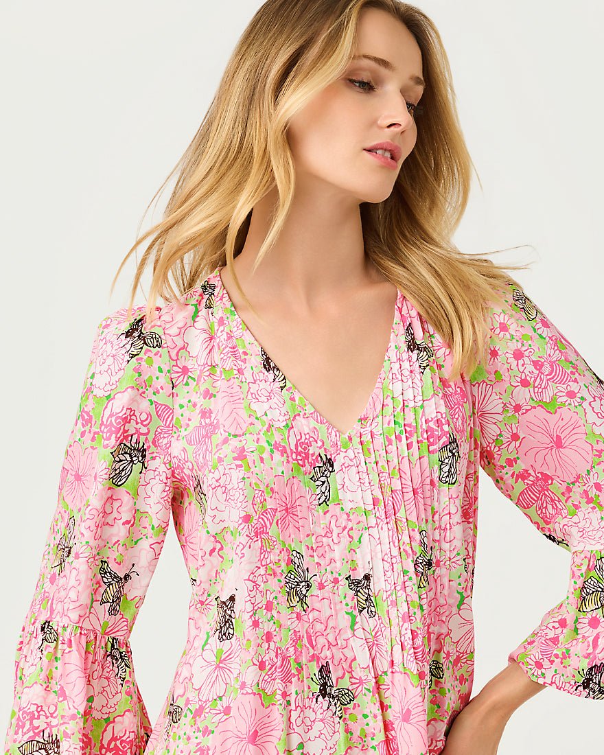 Lilly Pulitzer - Danika Three Quarter Sleeve Tunic Dress - Pistachio Macaron Bees Knees
