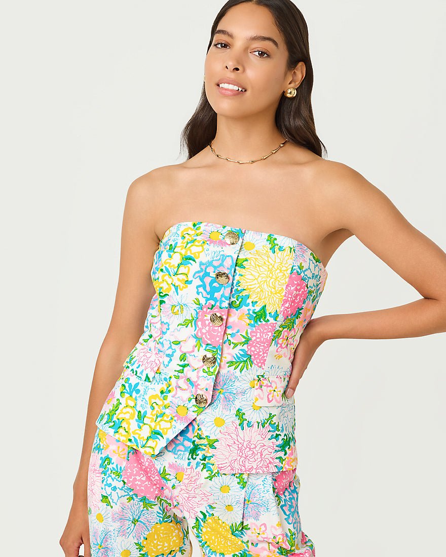 Lilly Pulitzer - Danneel Strapless Top - Multi Lilly Garden