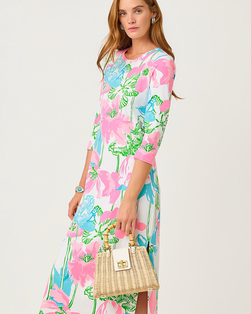 Lilly Pulitzer - Deena Upf 50 Plus Dress - Resort White Oversized Viney Liney