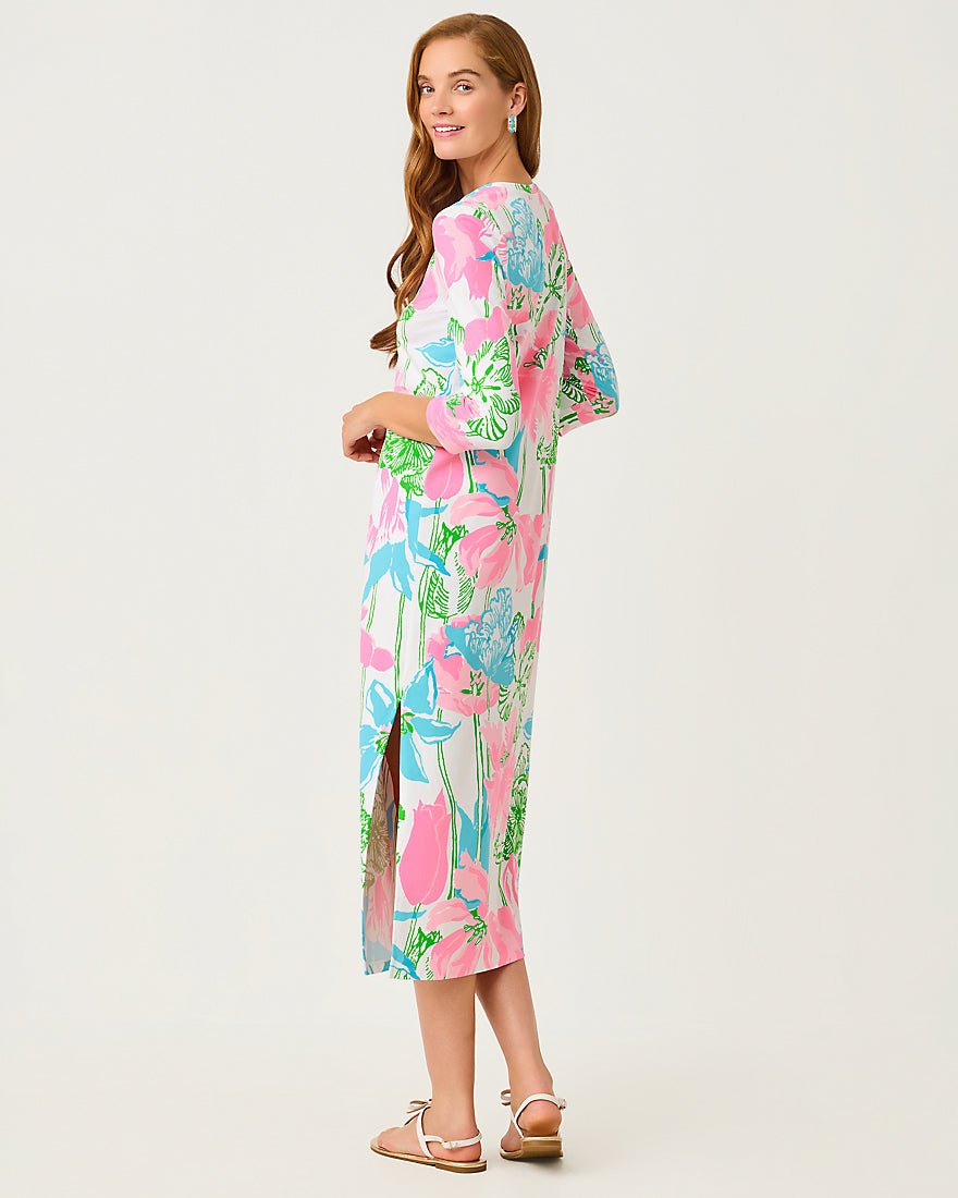 Lilly Pulitzer - Deena Upf 50 Plus Dress - Resort White Oversized Viney Liney