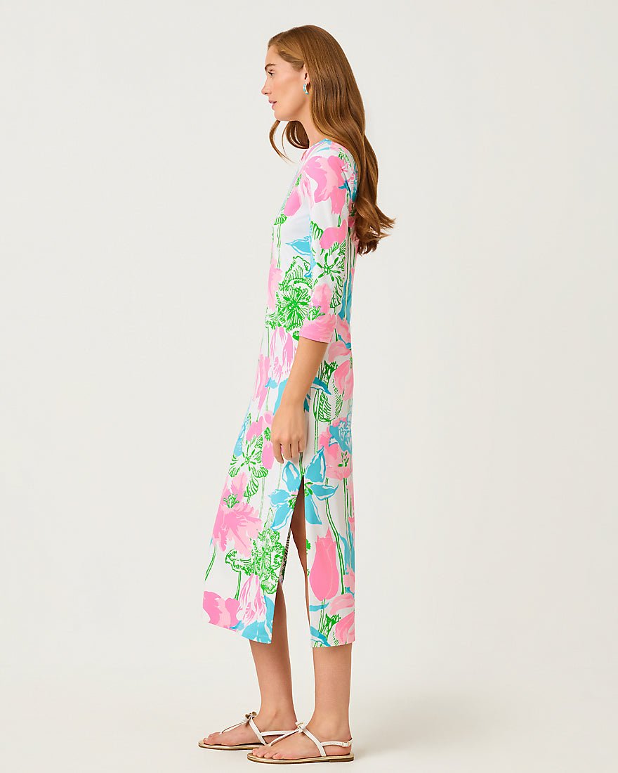 Lilly Pulitzer - Deena Upf 50 Plus Dress - Resort White Oversized Viney Liney