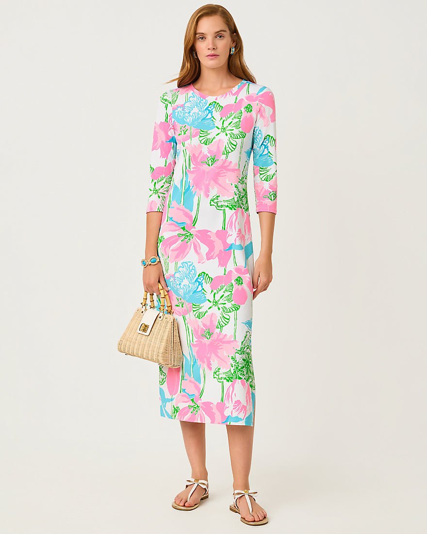 Lilly Pulitzer - Deena Upf 50 Plus Dress - Resort White Oversized Viney Liney