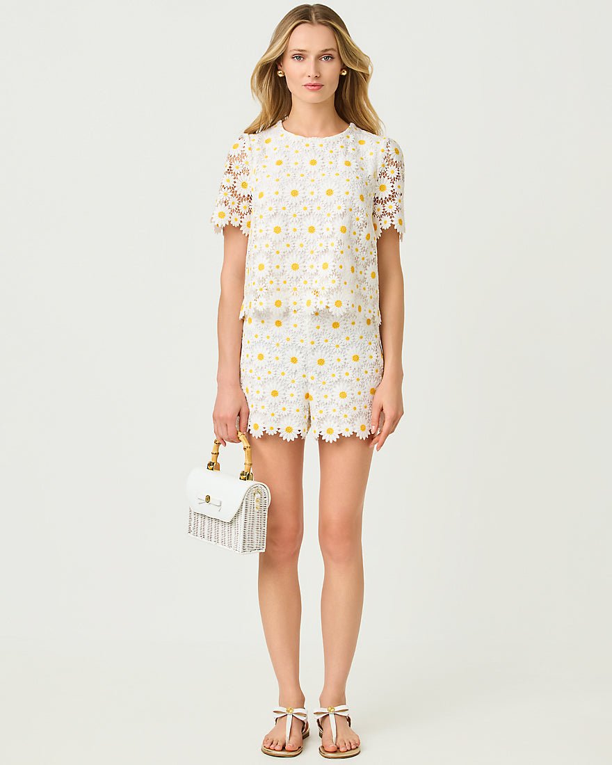 Lilly Pulitzer - Devra Lace Short - Resort White Fresh As A Daisy Lace