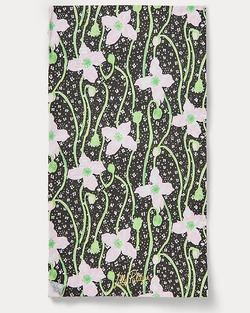 Lilly Pulitzer - Dinner Napkins With Holder - Onyx Blushing Blooms