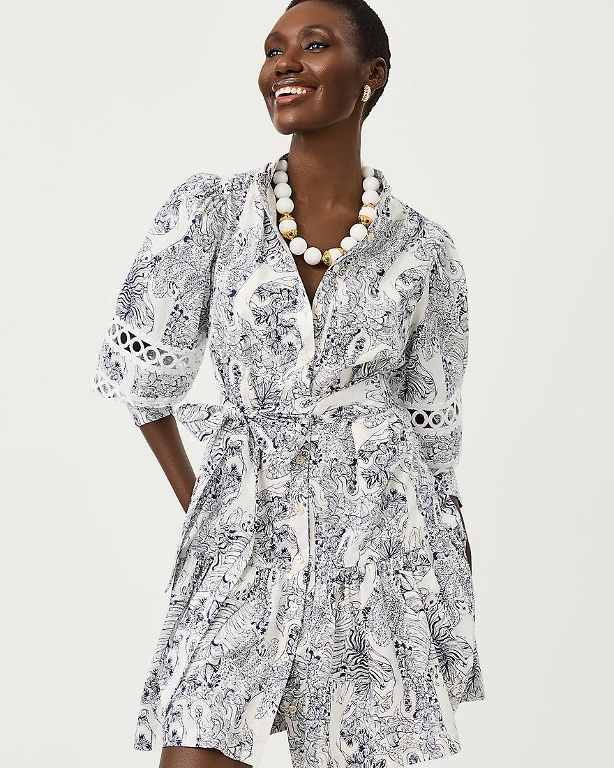 Lilly Pulitzer - Drena Dress - Coconut Lil Palm Prowl