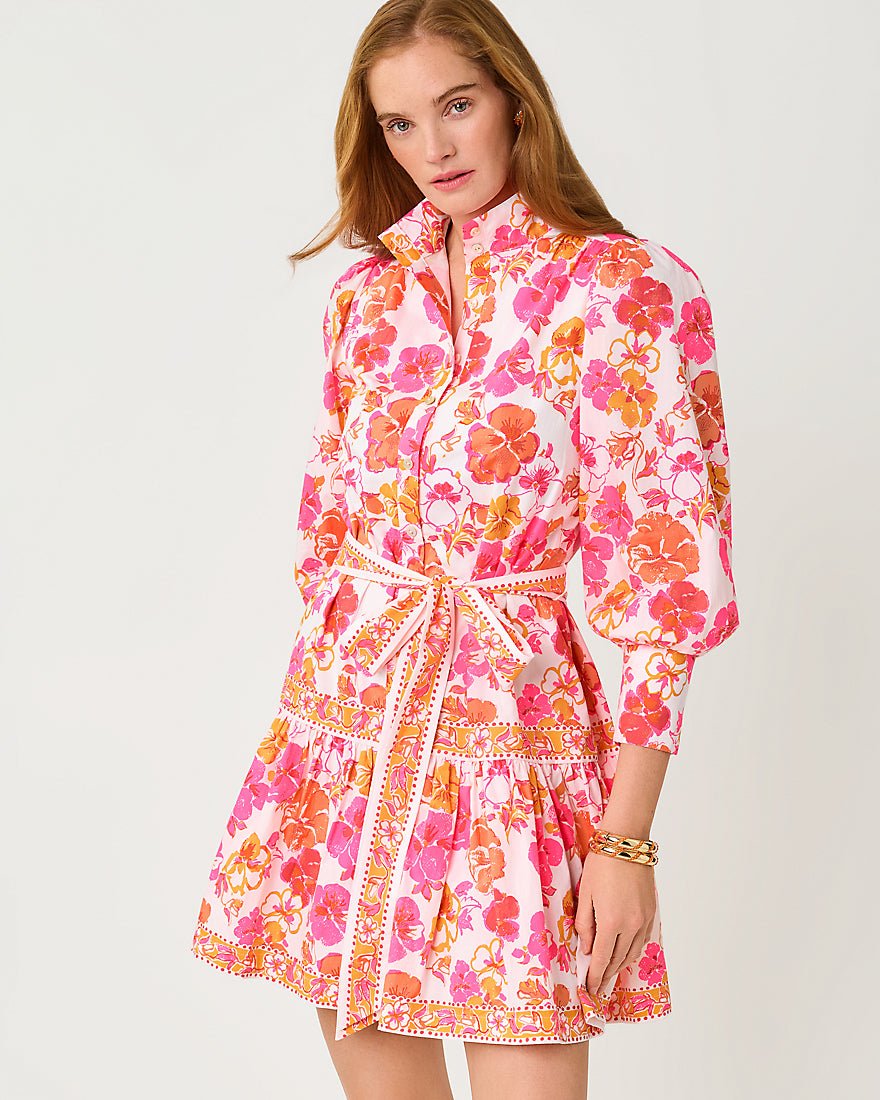 Lilly Pulitzer - Drena Dress - Resort White Pansy Fansy