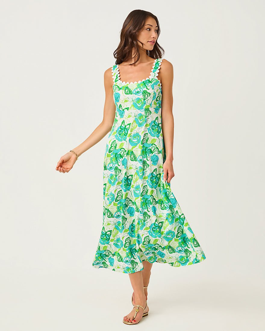 Lilly Pulitzer - Dwyer Midi Dress - Resort White Monarch Rose
