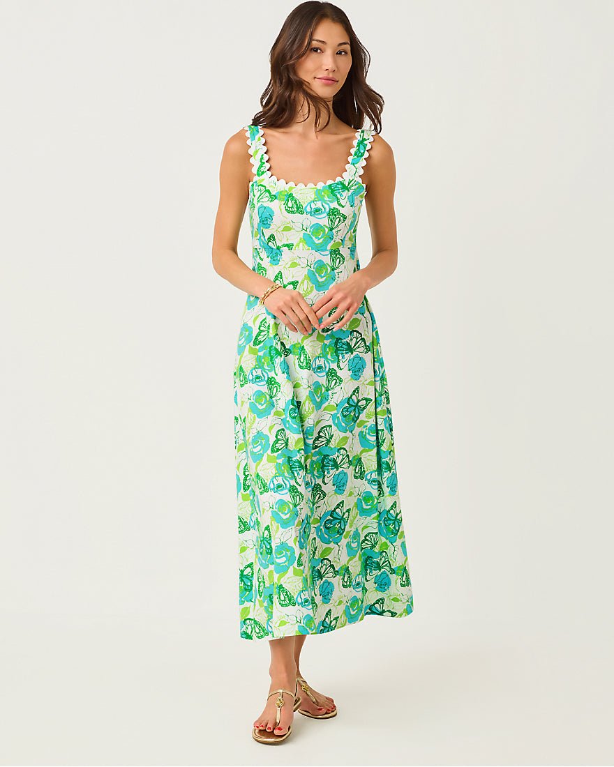 Lilly Pulitzer - Dwyer Midi Dress - Resort White Monarch Rose