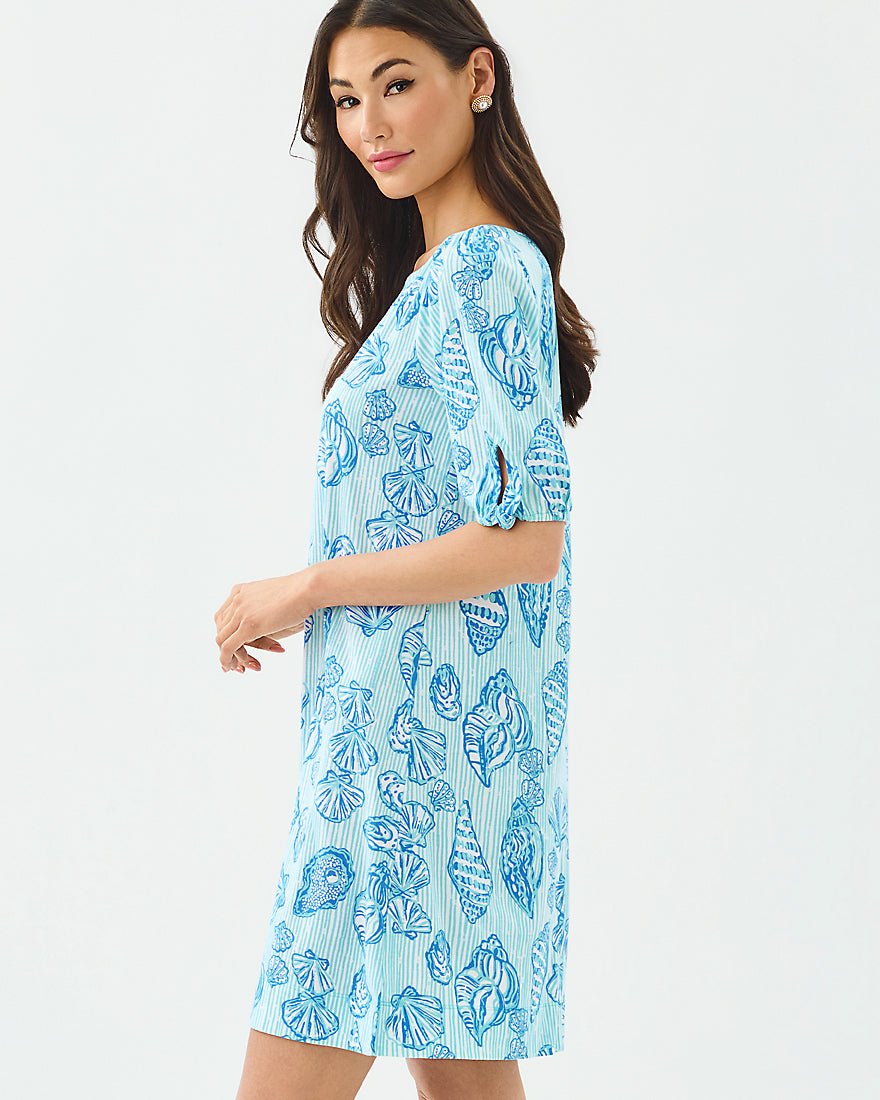 Lilly Pulitzer - Easley Short Sleeve Dress - Fresh Water Blue Cool As Shell