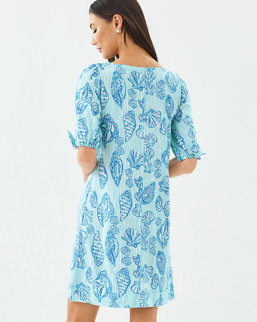 Lilly Pulitzer - Easley Short Sleeve Dress - Fresh Water Blue Cool As Shell