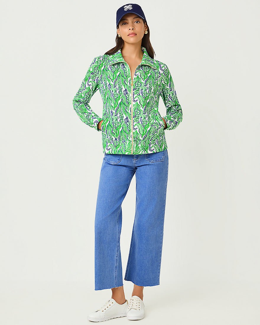 Lilly Pulitzer - Eleni Zip - Up Upf 50 Plus - Putting Green Lilly Of The Valley