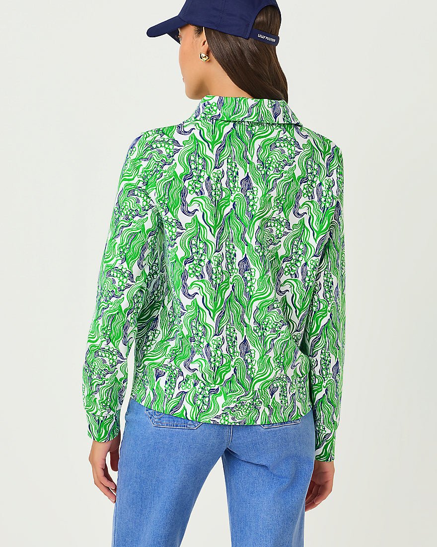 Lilly Pulitzer - Eleni Zip - Up Upf 50 Plus - Putting Green Lilly Of The Valley