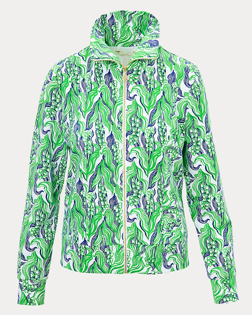 Lilly Pulitzer - Eleni Zip - Up Upf 50 Plus - Putting Green Lilly Of The Valley