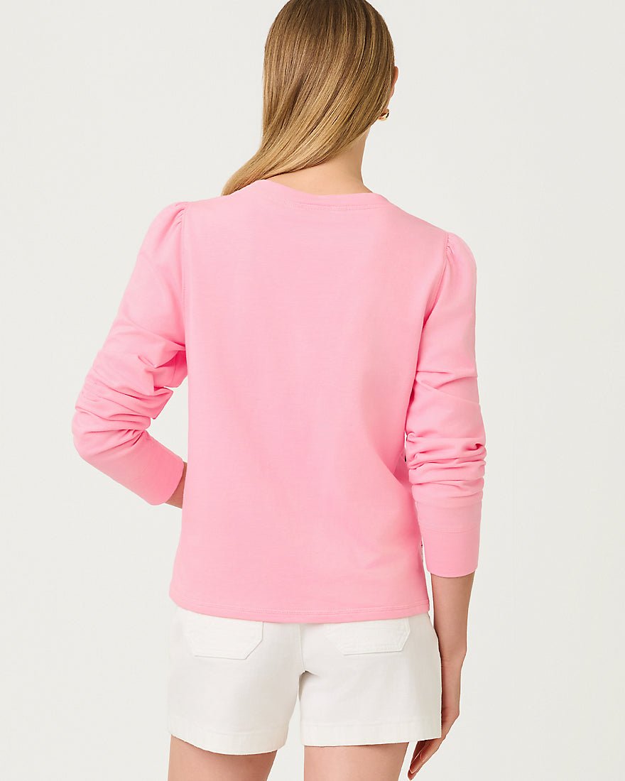 Lilly Pulitzer - Elmaria Puff Sleeve Sweatshirt - Conch Shell Pink Throwback Disney Graphic
