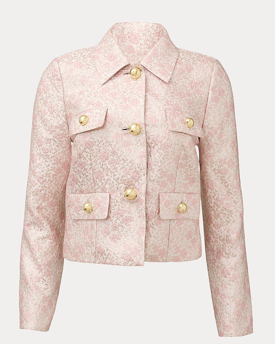 Lilly Pulitzer - Eloraina Brocade Jacket - Conch Shell Pink Ritsy Ditsy Metallic Brocade