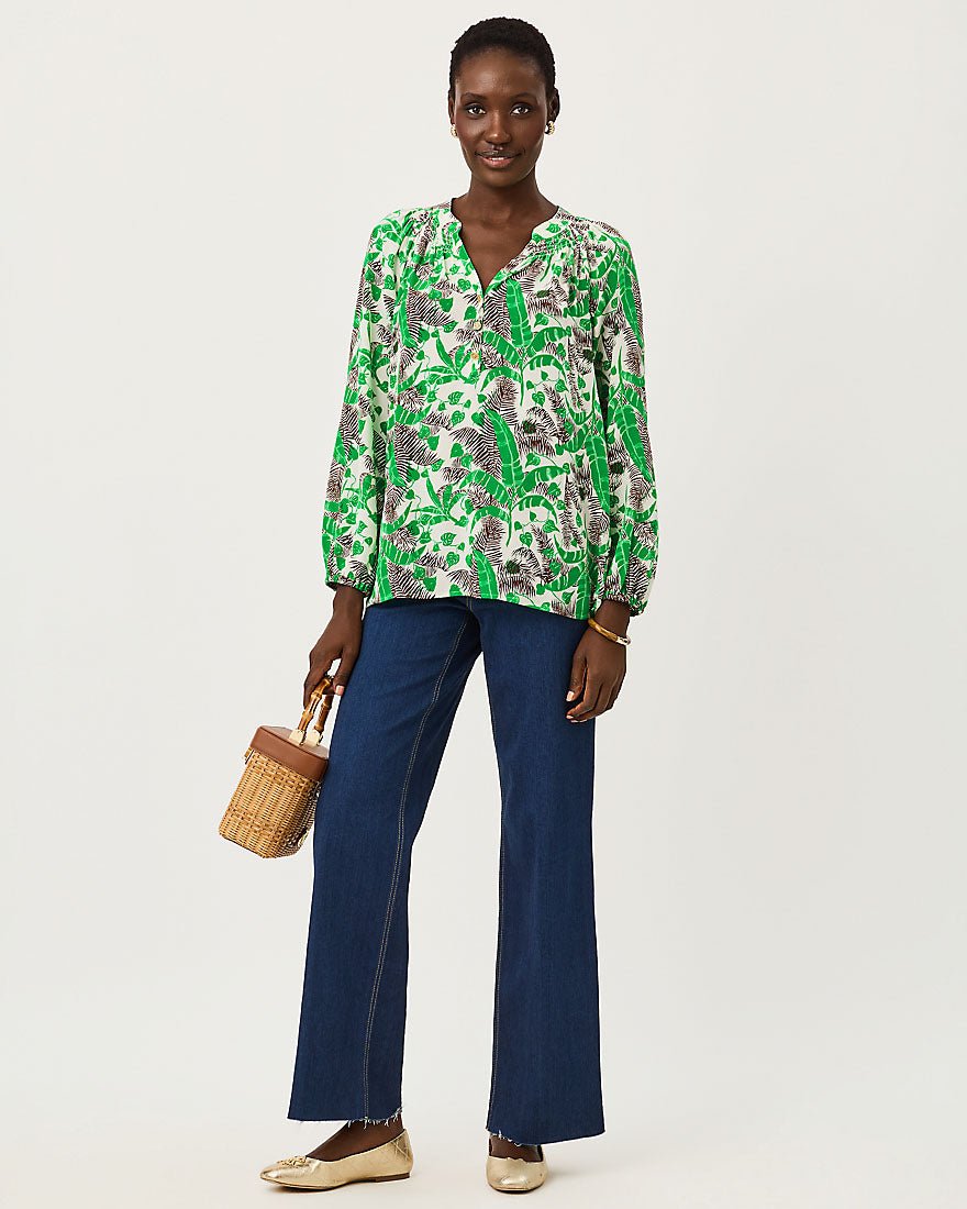 Lilly Pulitzer - Elsa Top - Vanilla Spice Hide And Leaf