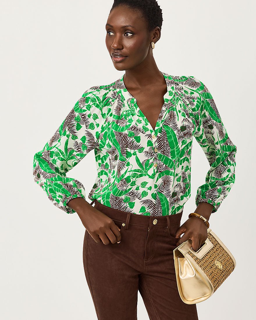 Lilly Pulitzer - Elsa Top - Vanilla Spice Hide And Leaf