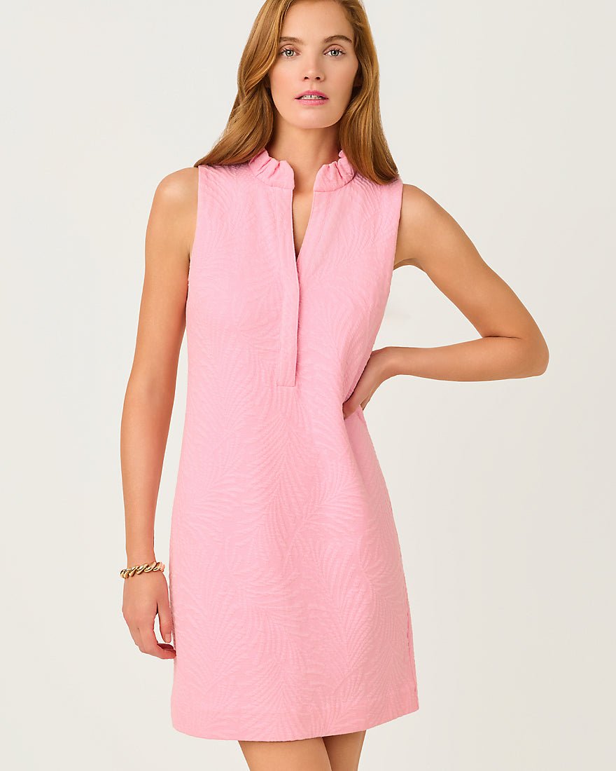 Lilly Pulitzer - Elsey Shift Dress - Conch Shell Pink Leafy Knit Pucker Jacquard