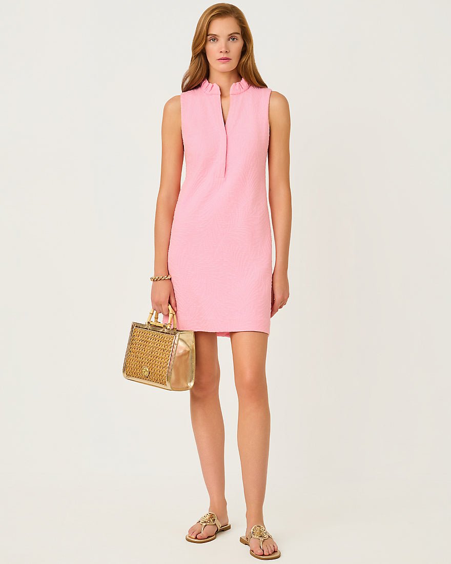 Lilly Pulitzer - Elsey Shift Dress - Conch Shell Pink Leafy Knit Pucker Jacquard