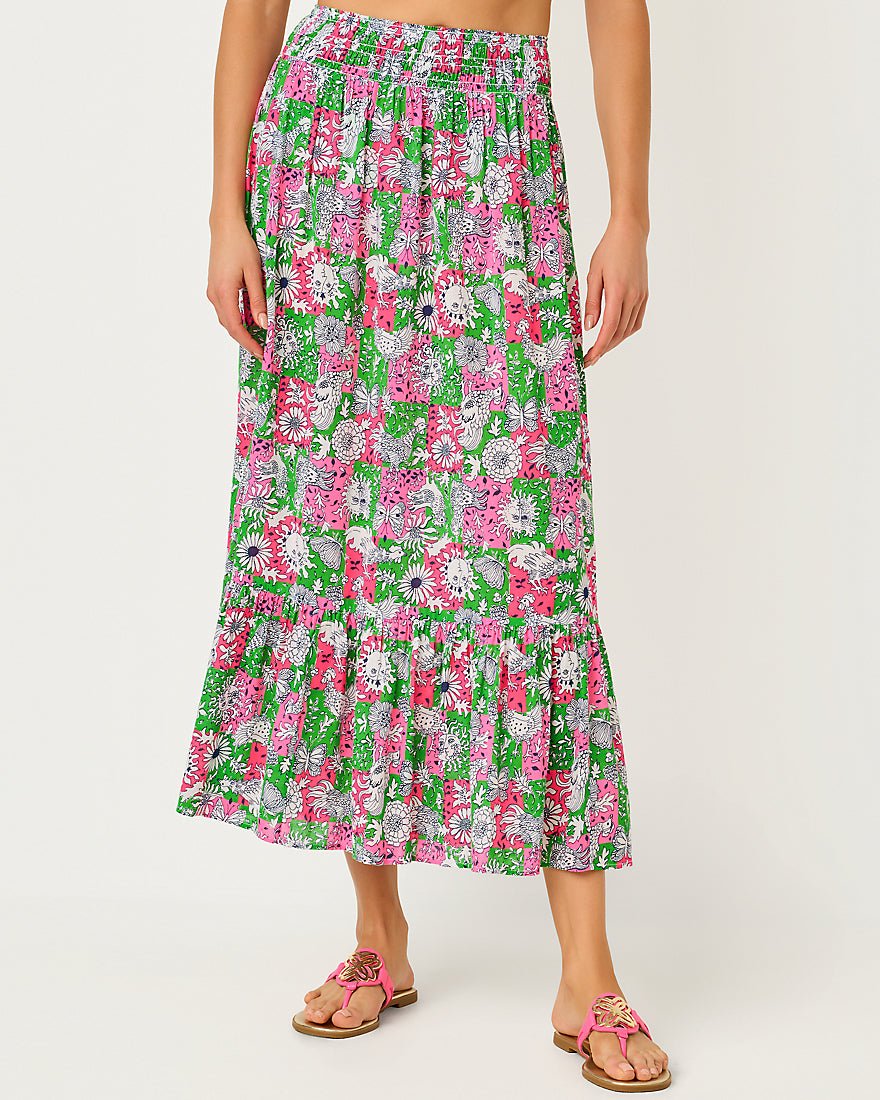 Lilly Pulitzer - Enzo Maxi Skirt Coverup - Cherry Blossom Pink Lil Chicken Check
