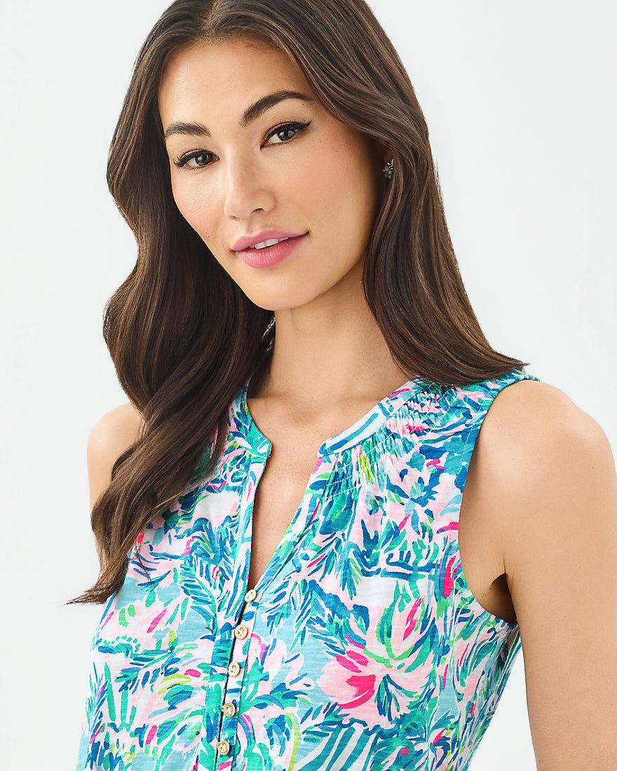 Lilly Pulitzer - Essie Knit Top - Blue Ibiza Cabana Cocktail