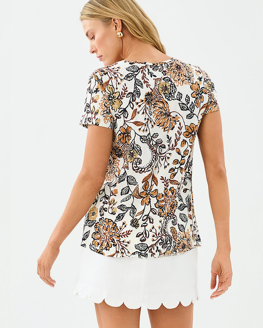 Lilly Pulitzer - Etta Scoop Neck Top - Coconut Take Meowt