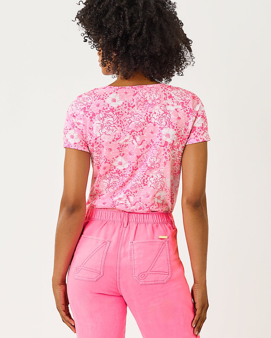 Lilly Pulitzer - Etta Scoop Neck Top - Conch Shell Pink Burst Of Joy